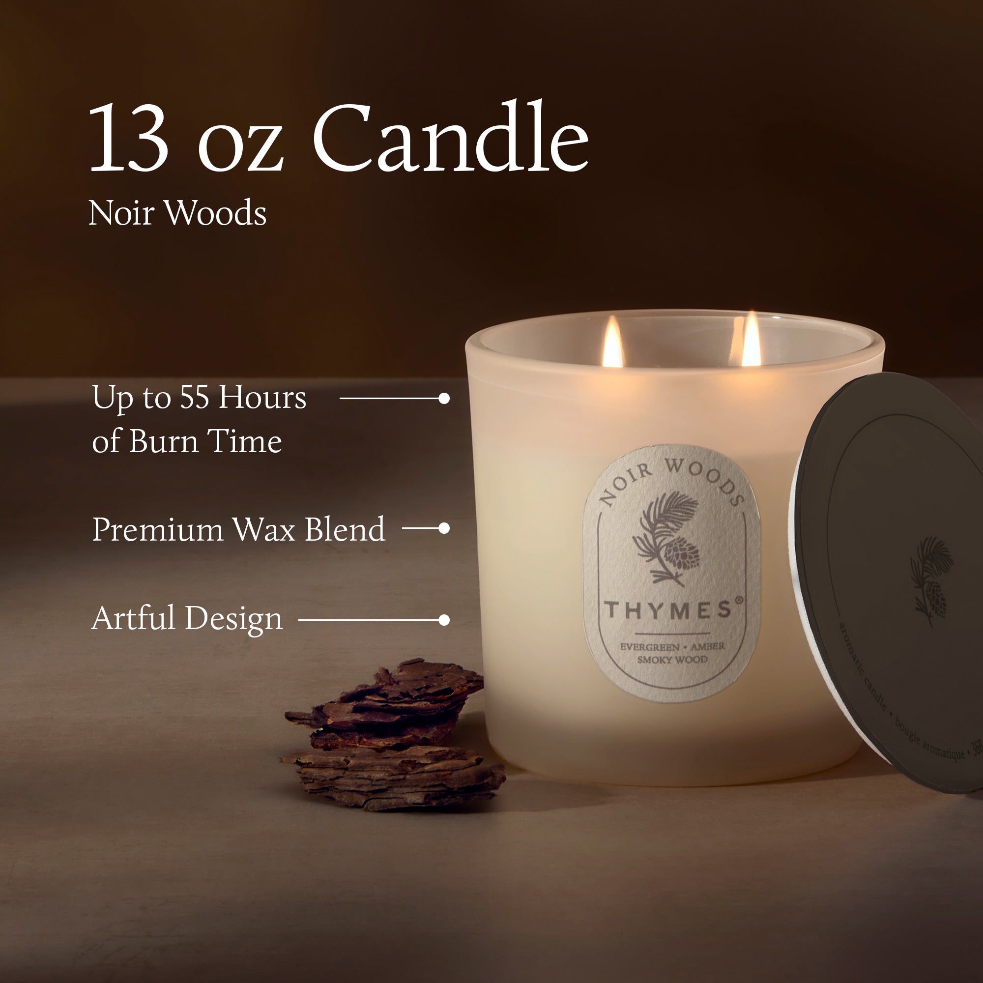 Noir Woods 13 oz 2-Wick Candle - Image 4